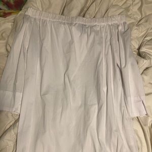 Strapless white mini dress